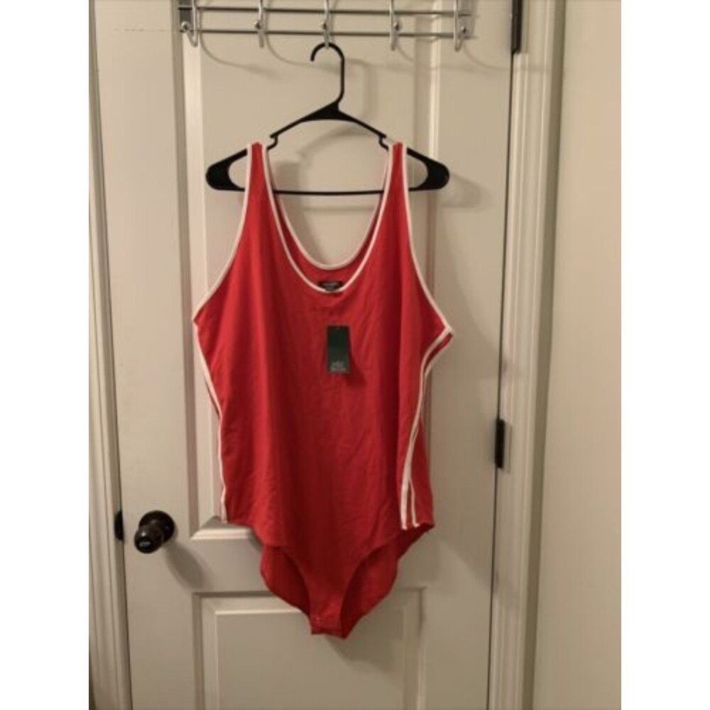 Wild Fable Women's Sleeveless Bodysuit Snap Crotch Choose Your Size Red White